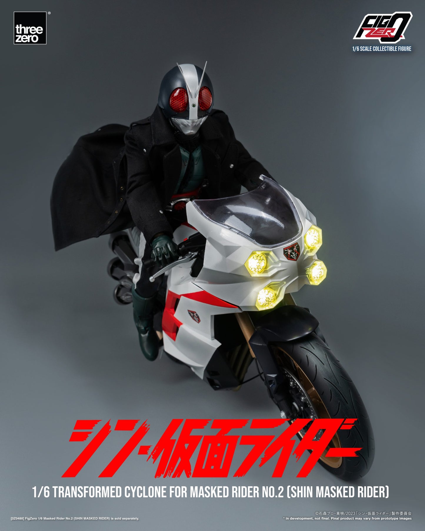 Threezero FigZero Shin Masked Rider: Transformed Cyclone for Masked Rider No.2 1:6 Scale Collectible Figure