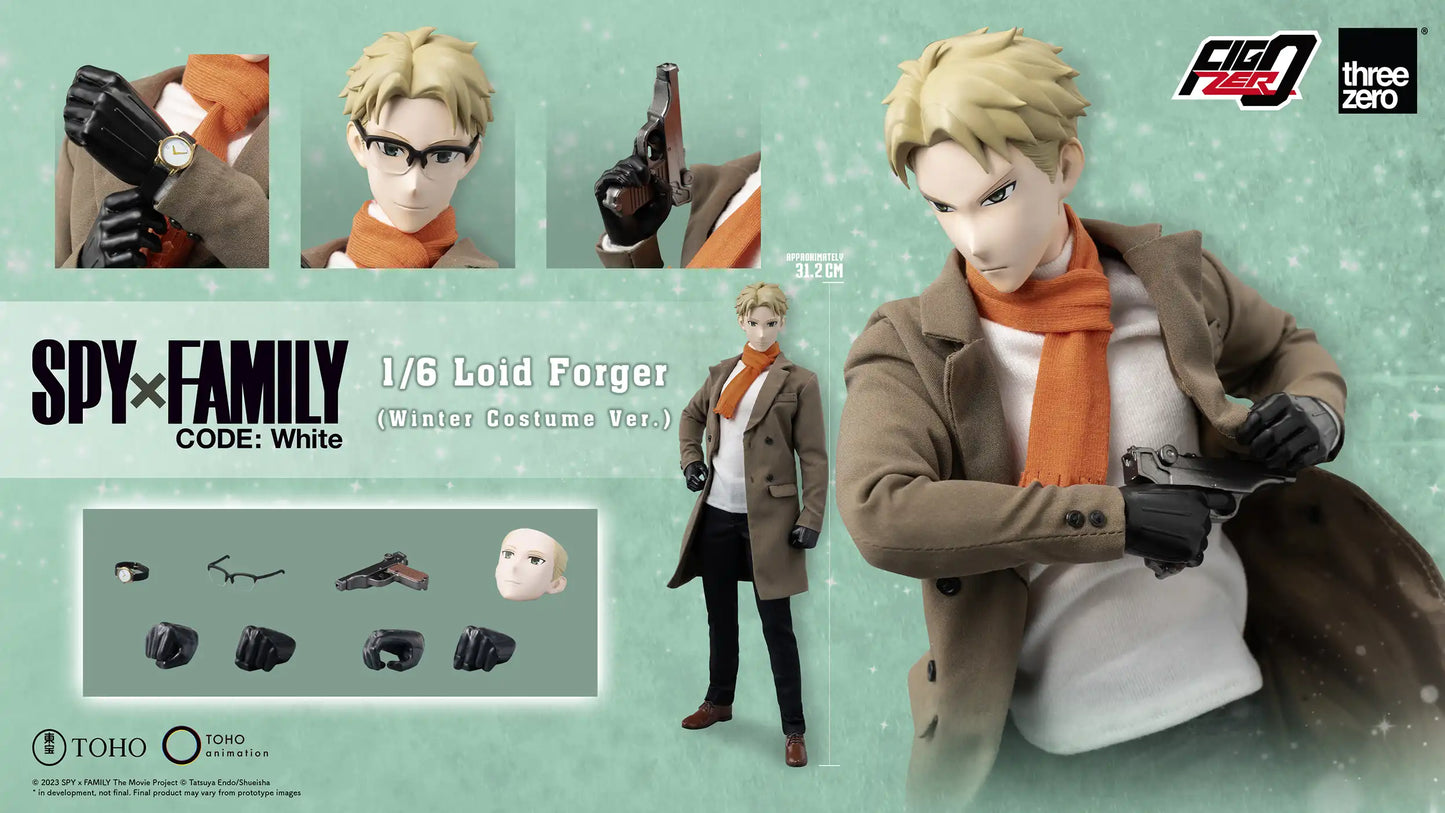 Threezero SPY×FAMILY CODE: White FigZero Loid Forger 1:6 Collectible Figure (Winter Costume Ver.)