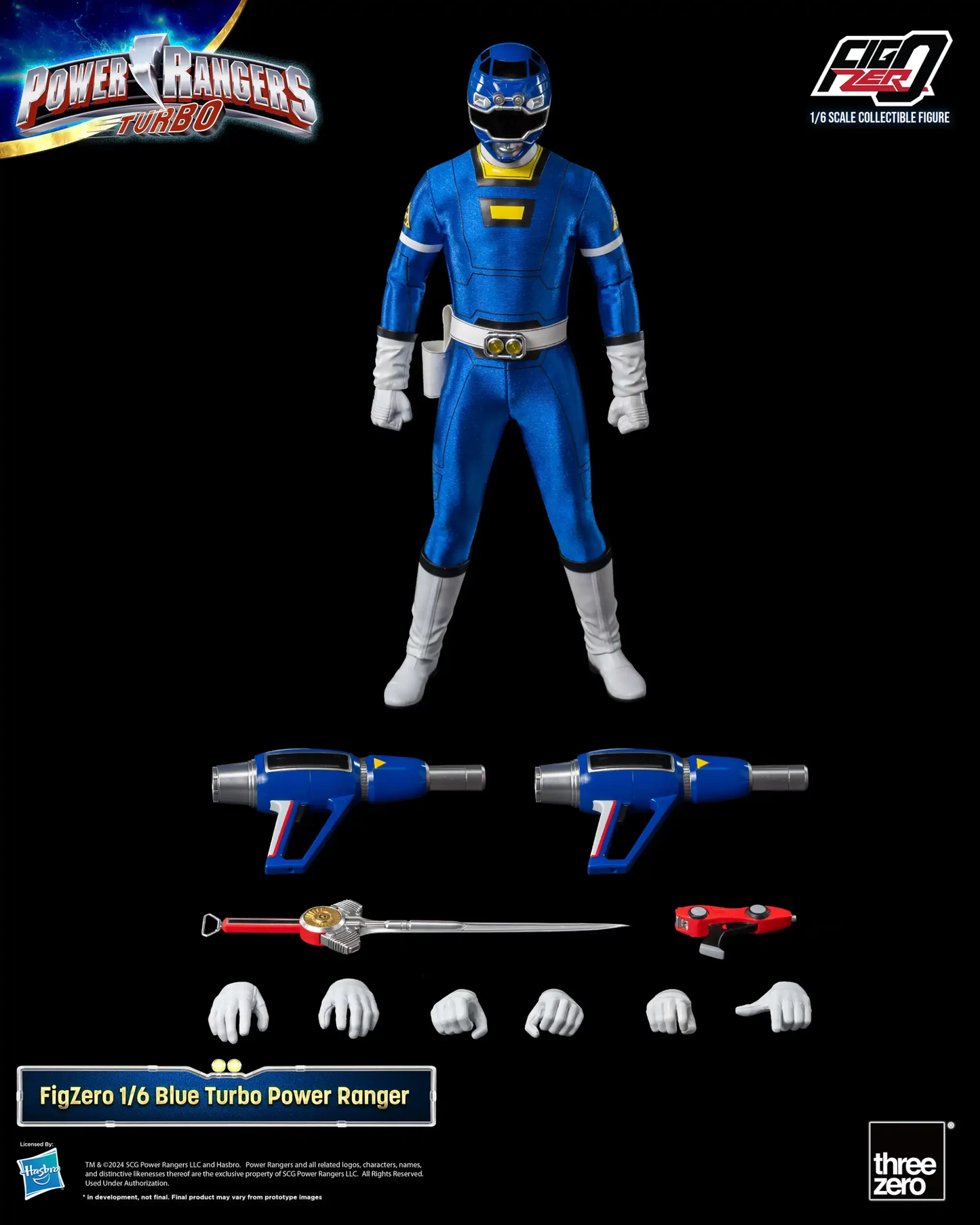 Threezero Power Rangers Turbo FigZero 1:6 Blue Turbo Power Ranger 3Z0814