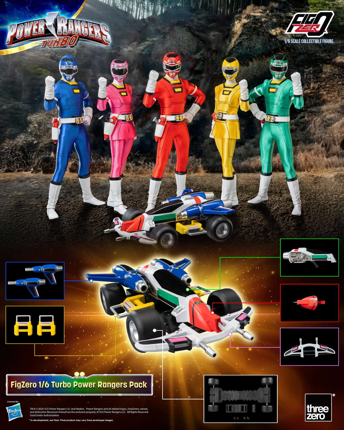 Threezero Power Rangers Turbo FigZero 1:6 Turbo Power Rangers Pack 3Z0818