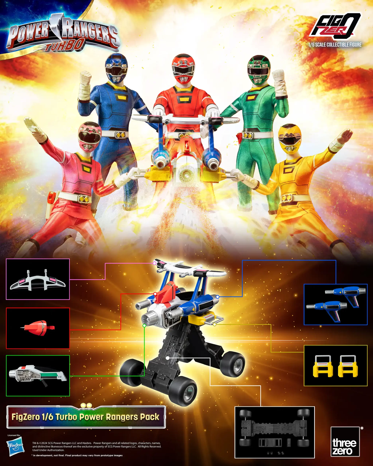 Threezero Power Rangers Turbo FigZero 1:6 Turbo Power Rangers Pack 3Z0818