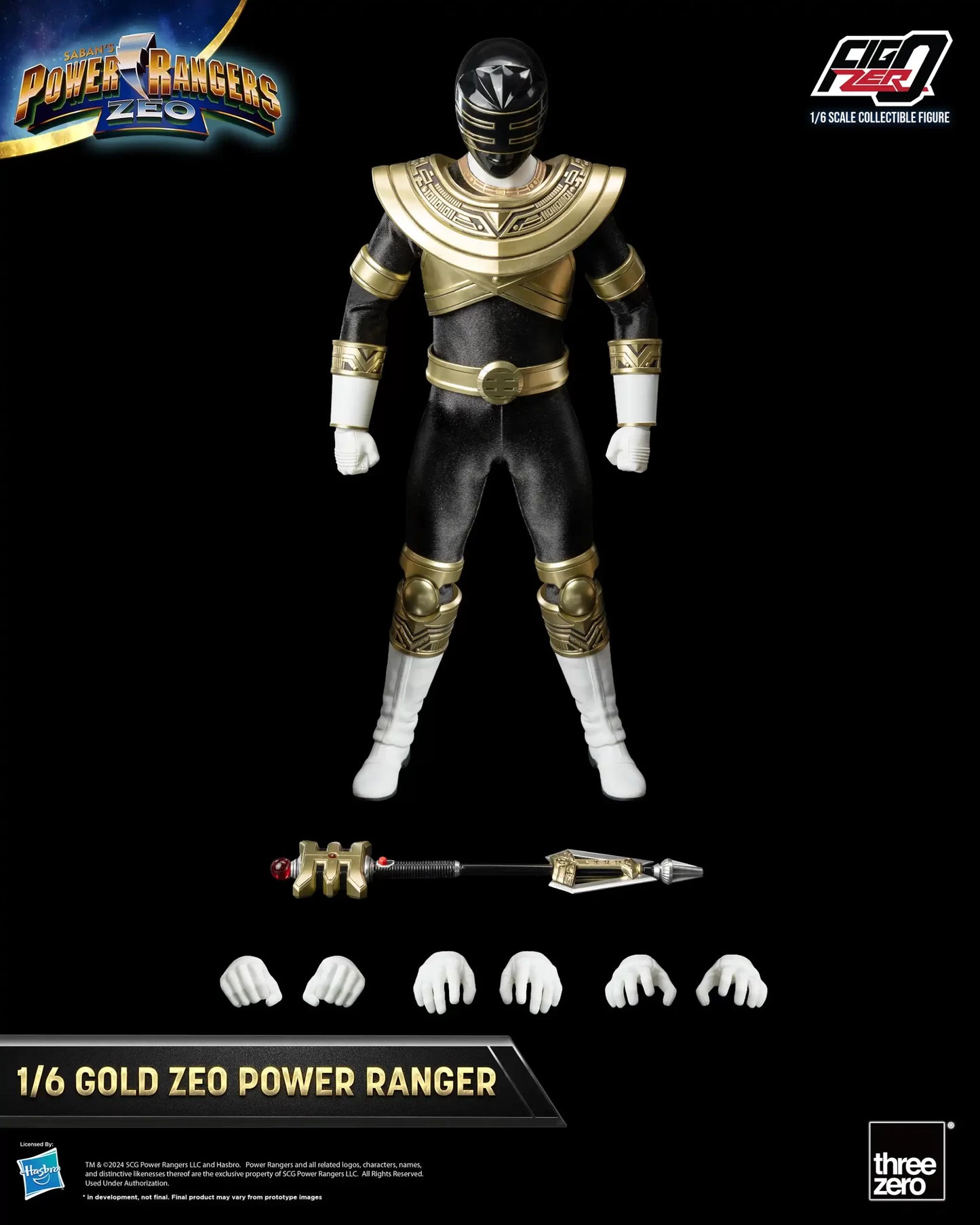 Threezero Power Rangers Zeo FigZero Gold Zeo Power Ranger 1:6 Scale Collectible Figure