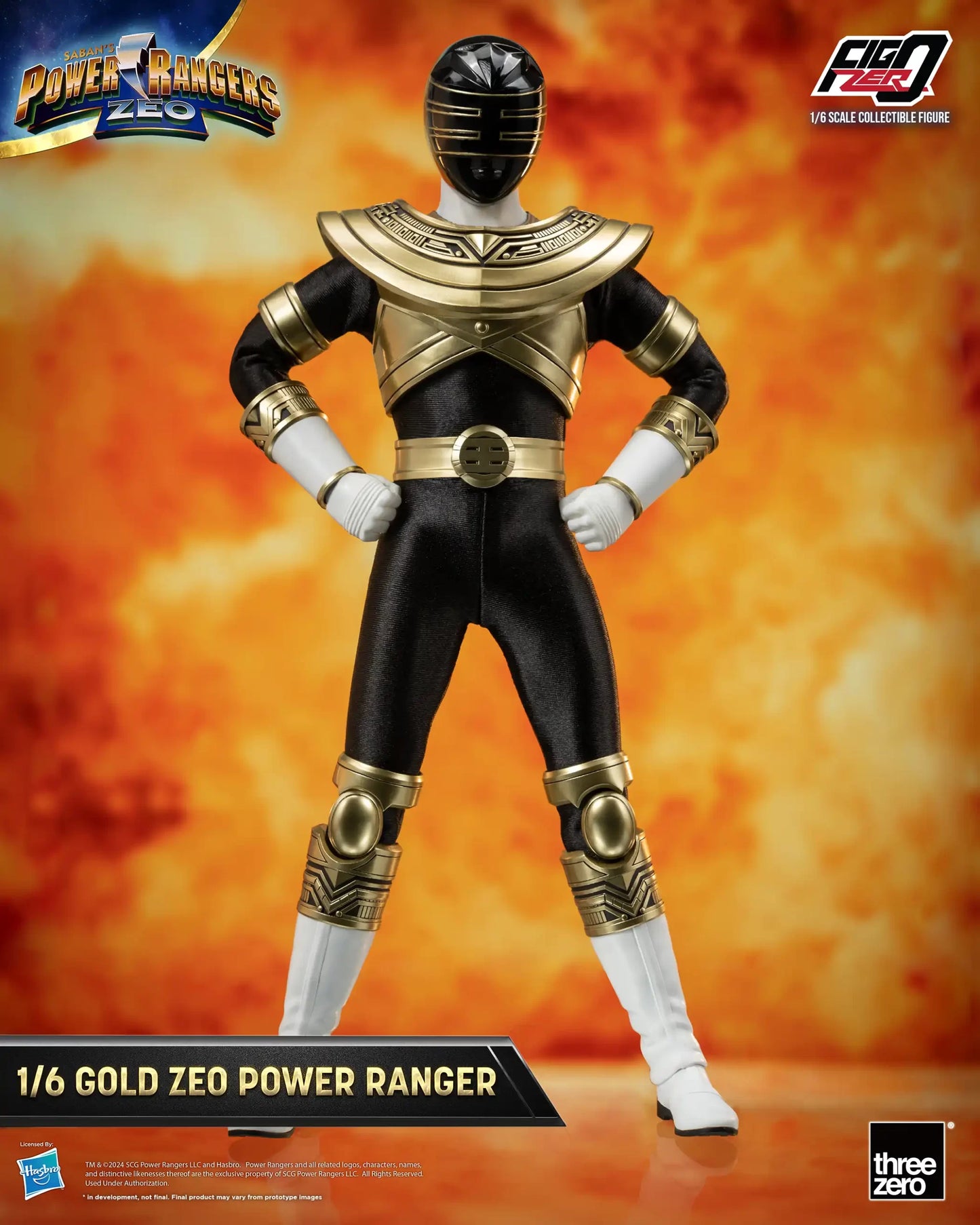 Threezero Power Rangers Zeo FigZero Gold Zeo Power Ranger 1:6 Scale Collectible Figure