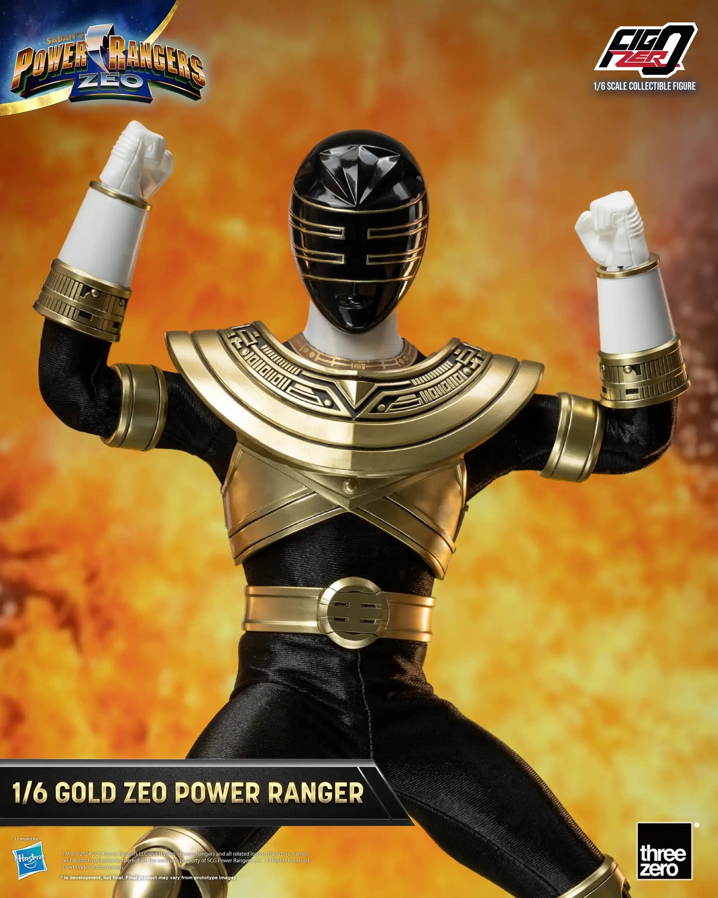 Threezero Power Rangers Zeo FigZero Gold Zeo Power Ranger 1:6 Scale Collectible Figure