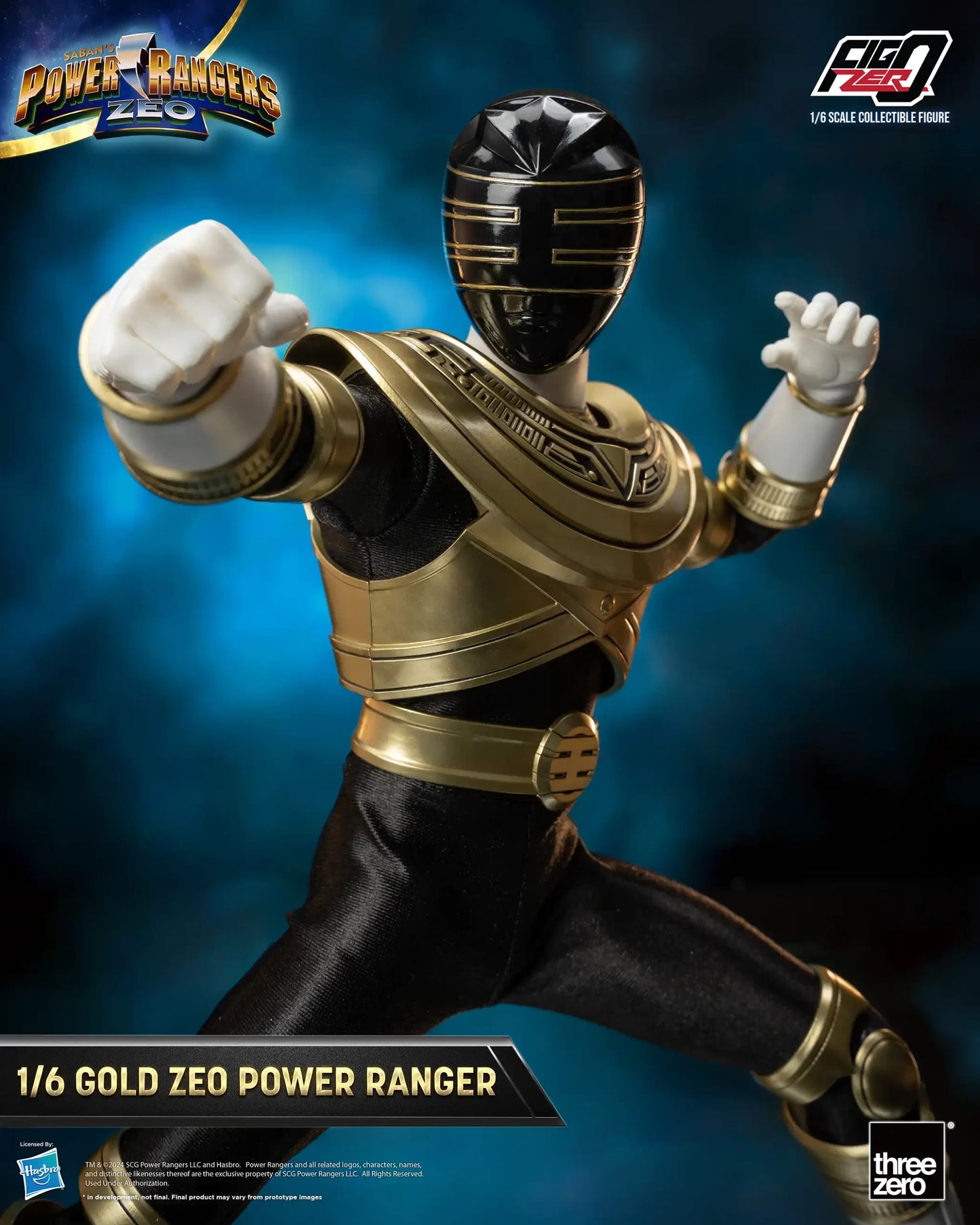 Threezero Power Rangers Zeo FigZero Gold Zeo Power Ranger 1:6 Scale Collectible Figure