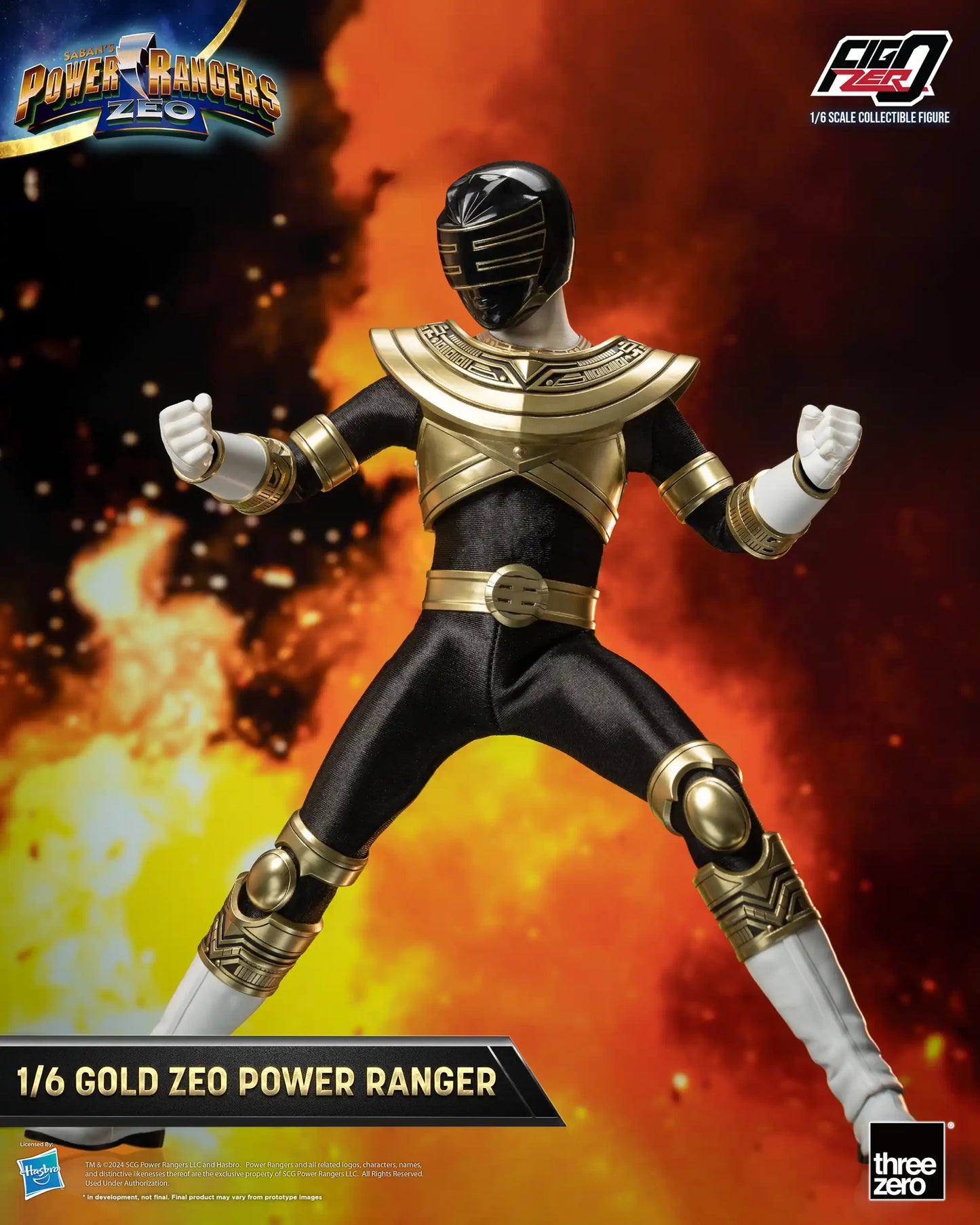 Threezero Power Rangers Zeo FigZero Gold Zeo Power Ranger 1:6 Scale Collectible Figure