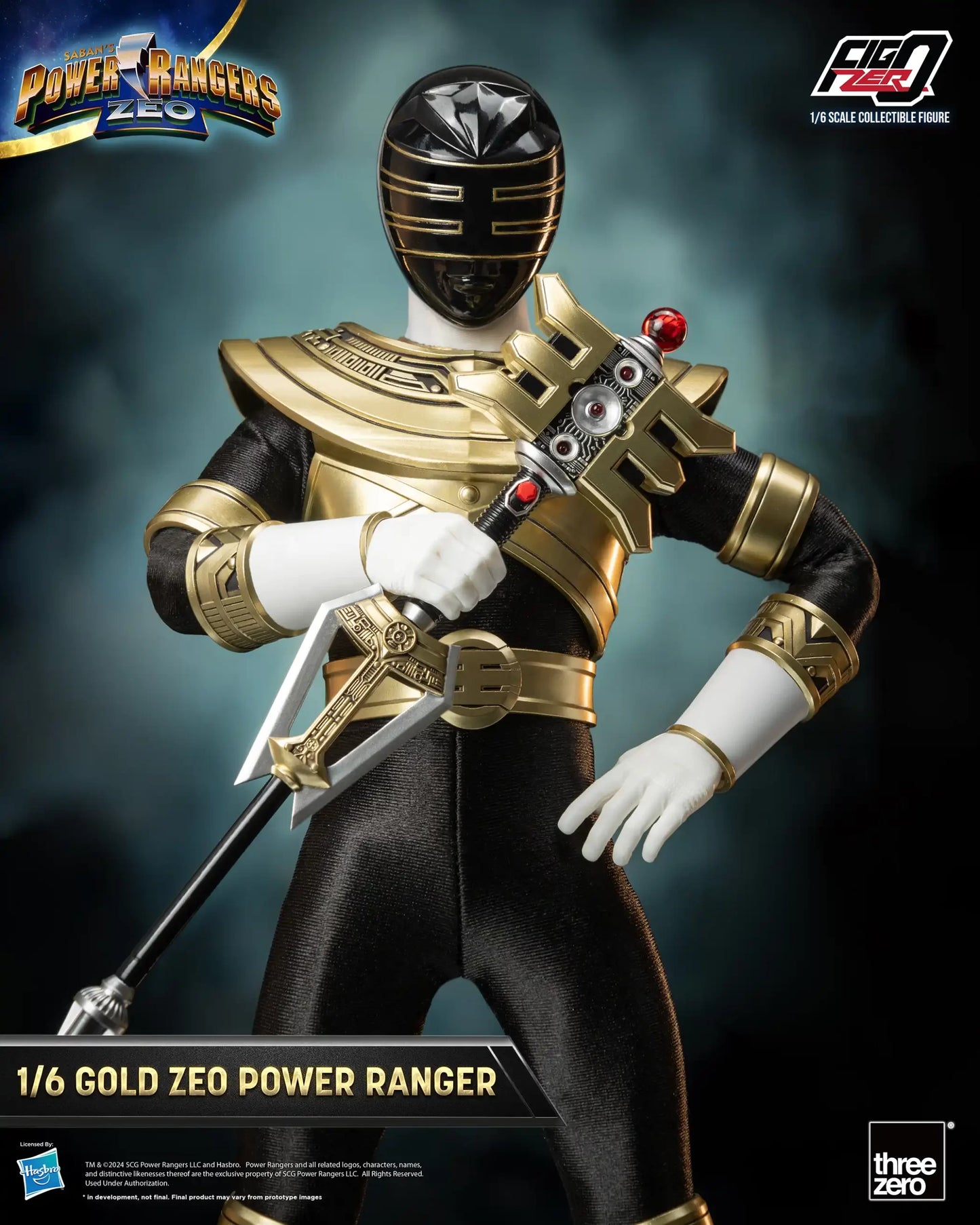 Threezero Power Rangers Zeo FigZero Gold Zeo Power Ranger 1:6 Scale Collectible Figure