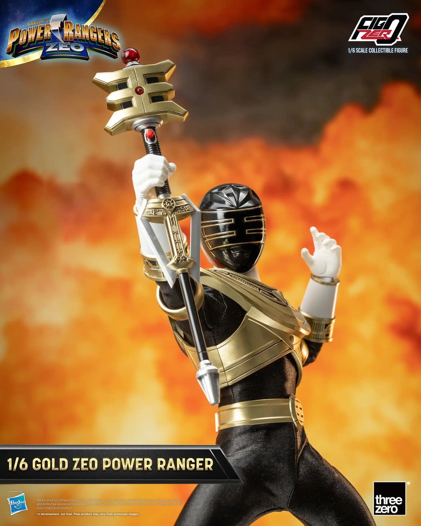 Threezero Power Rangers Zeo FigZero Gold Zeo Power Ranger 1:6 Scale Collectible Figure