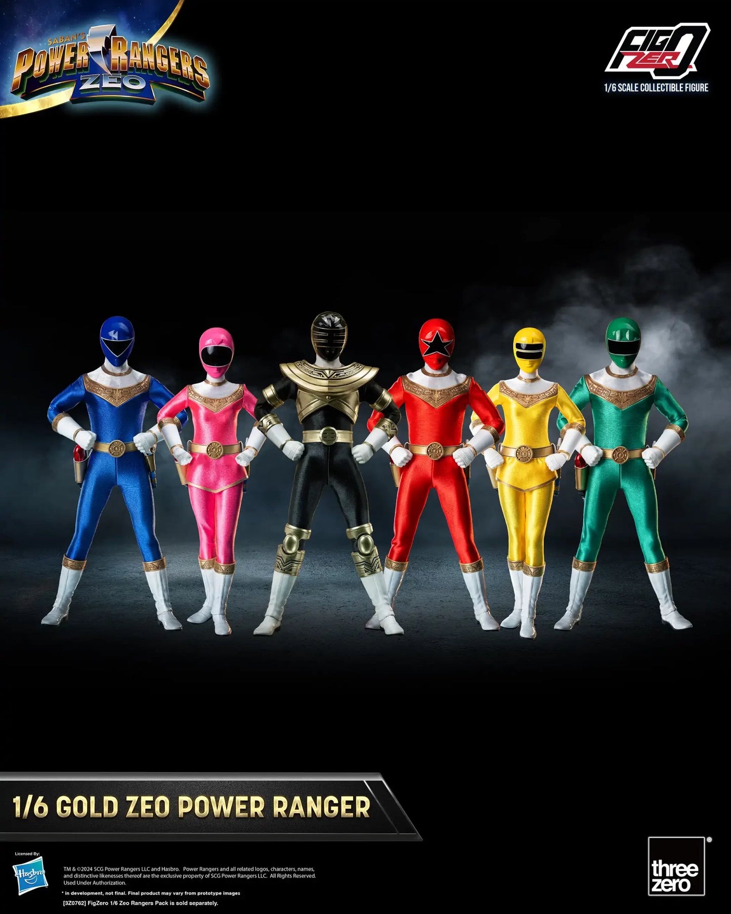 Threezero Power Rangers Zeo FigZero Gold Zeo Power Ranger 1:6 Scale Collectible Figure