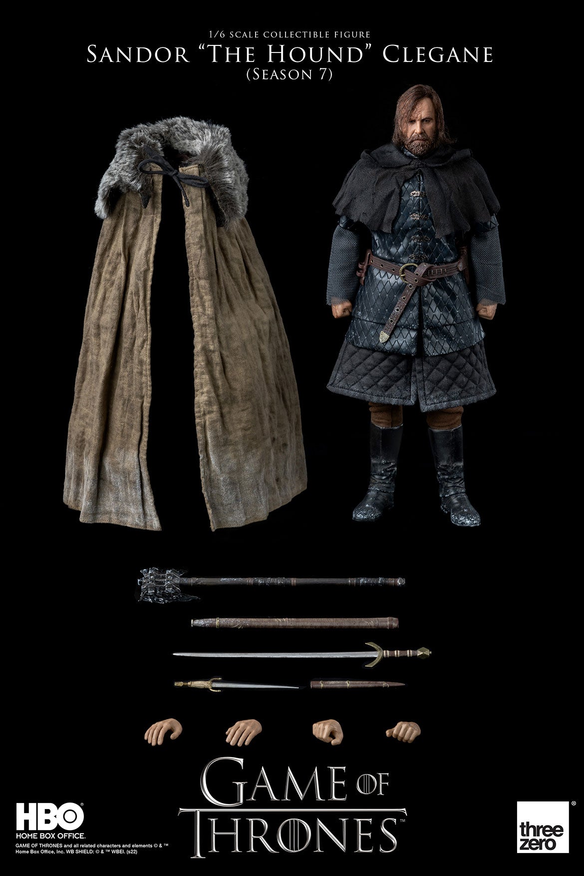 Threezero Game Of Thrones Sandor “The Hound” Clegane (Season 7) 1:6 Scale Action Figure