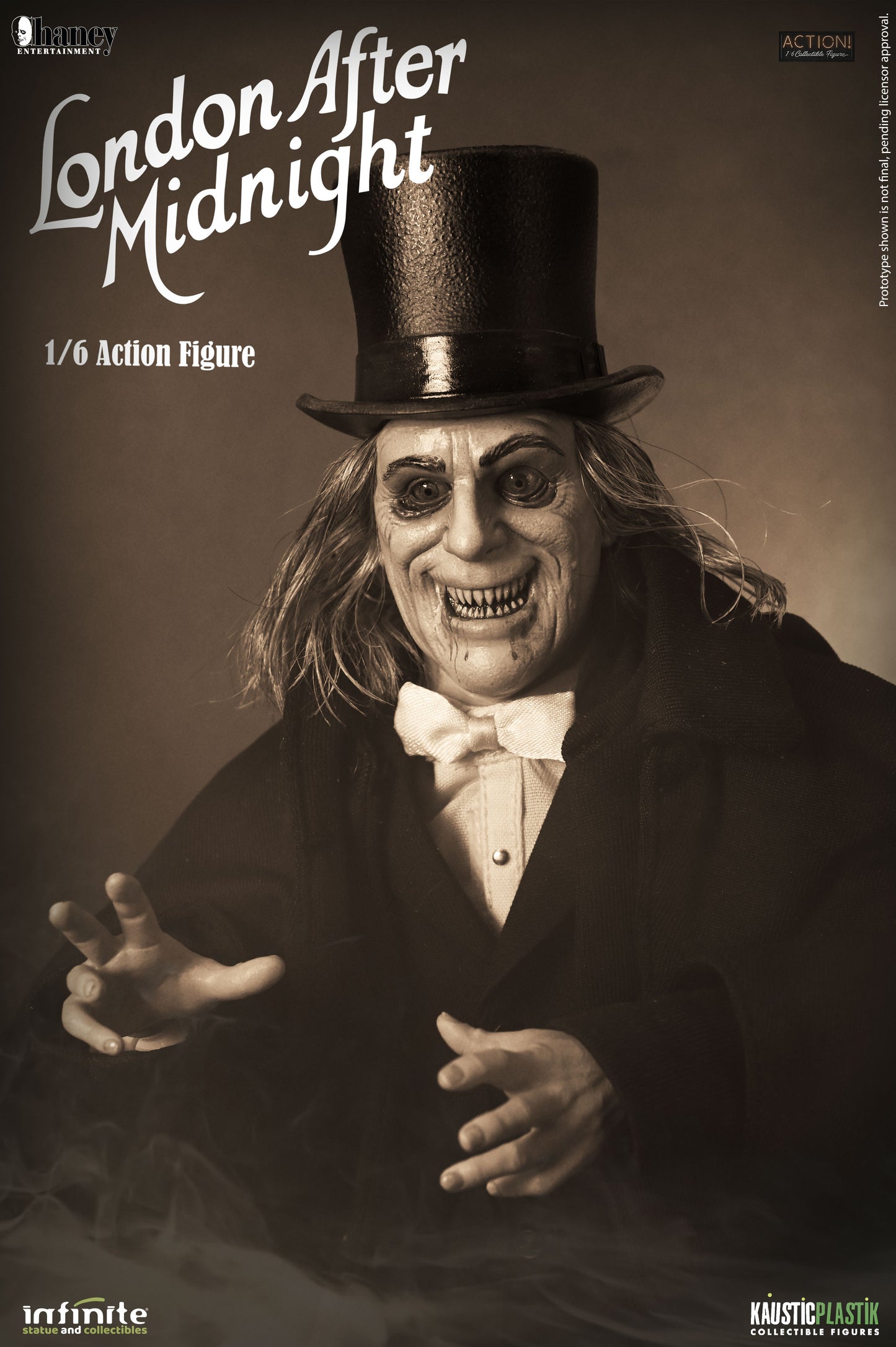 Kaustic Plastik &amp; Infinite Statue Lon Chaney As London After Midnight 1/6 Action Figure Standard Version