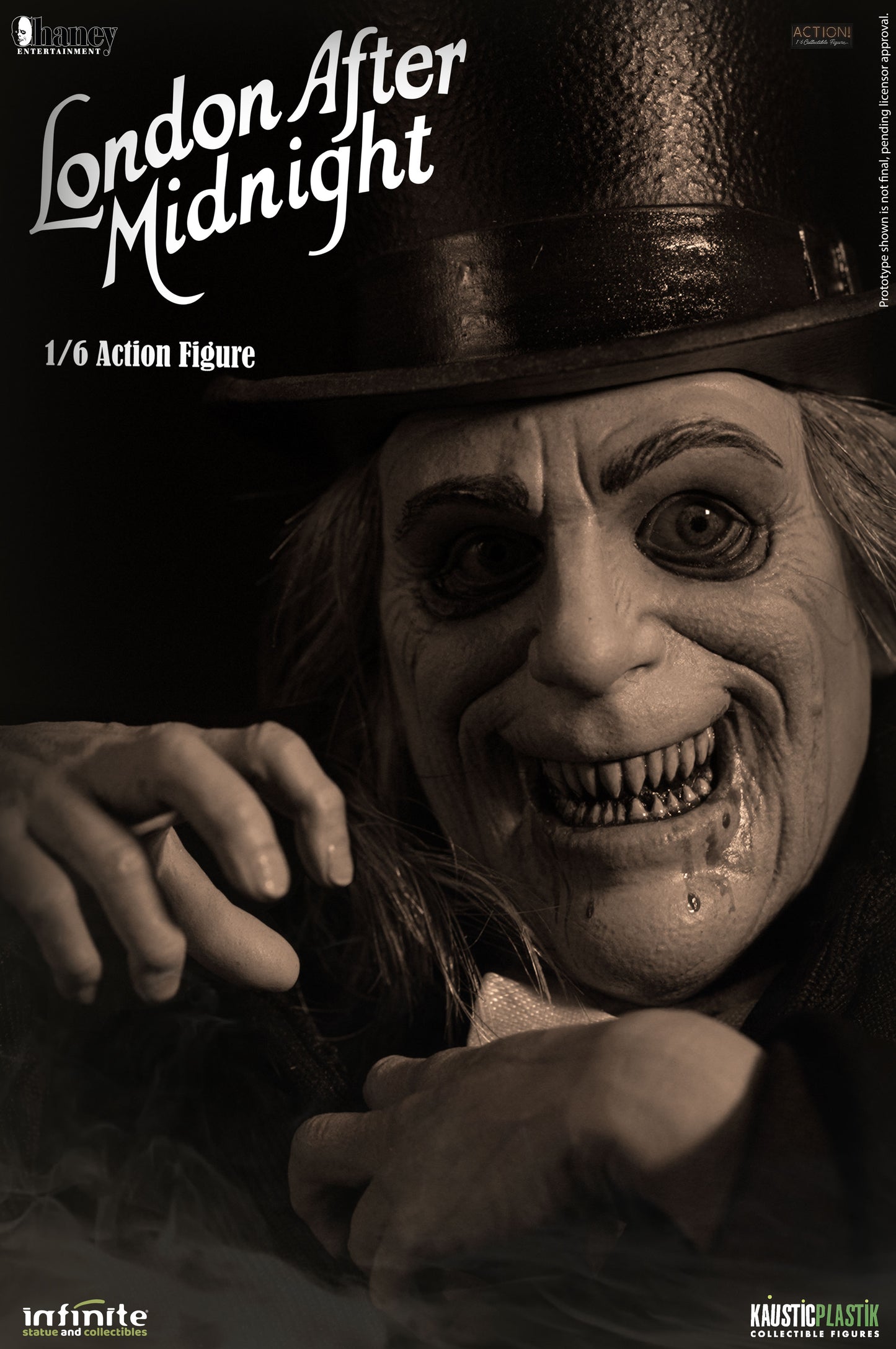 Kaustic Plastik &amp; Infinite Statue Lon Chaney As London After Midnight 1/6 Action Figure Standard Version