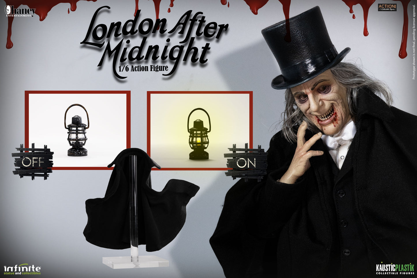 Kaustic Plastik &amp; Infinite Statue Lon Chaney As London After Midnight 1/6 Action Figure Standard Version