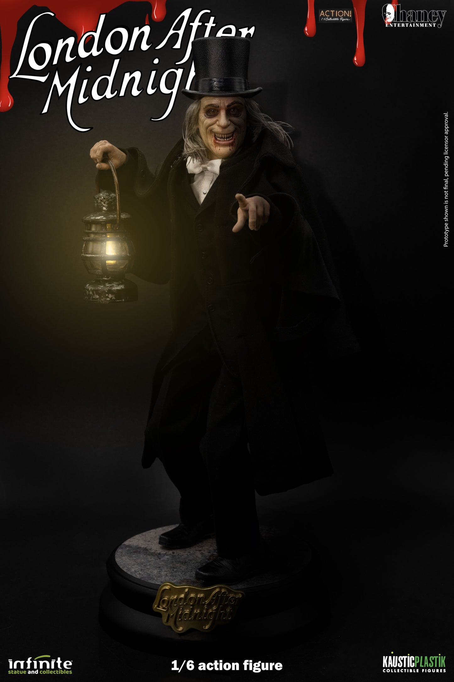 Kaustic Plastik &amp; Infinite Statue Lon Chaney As London After Midnight 1/6 Action Figure Standard Version