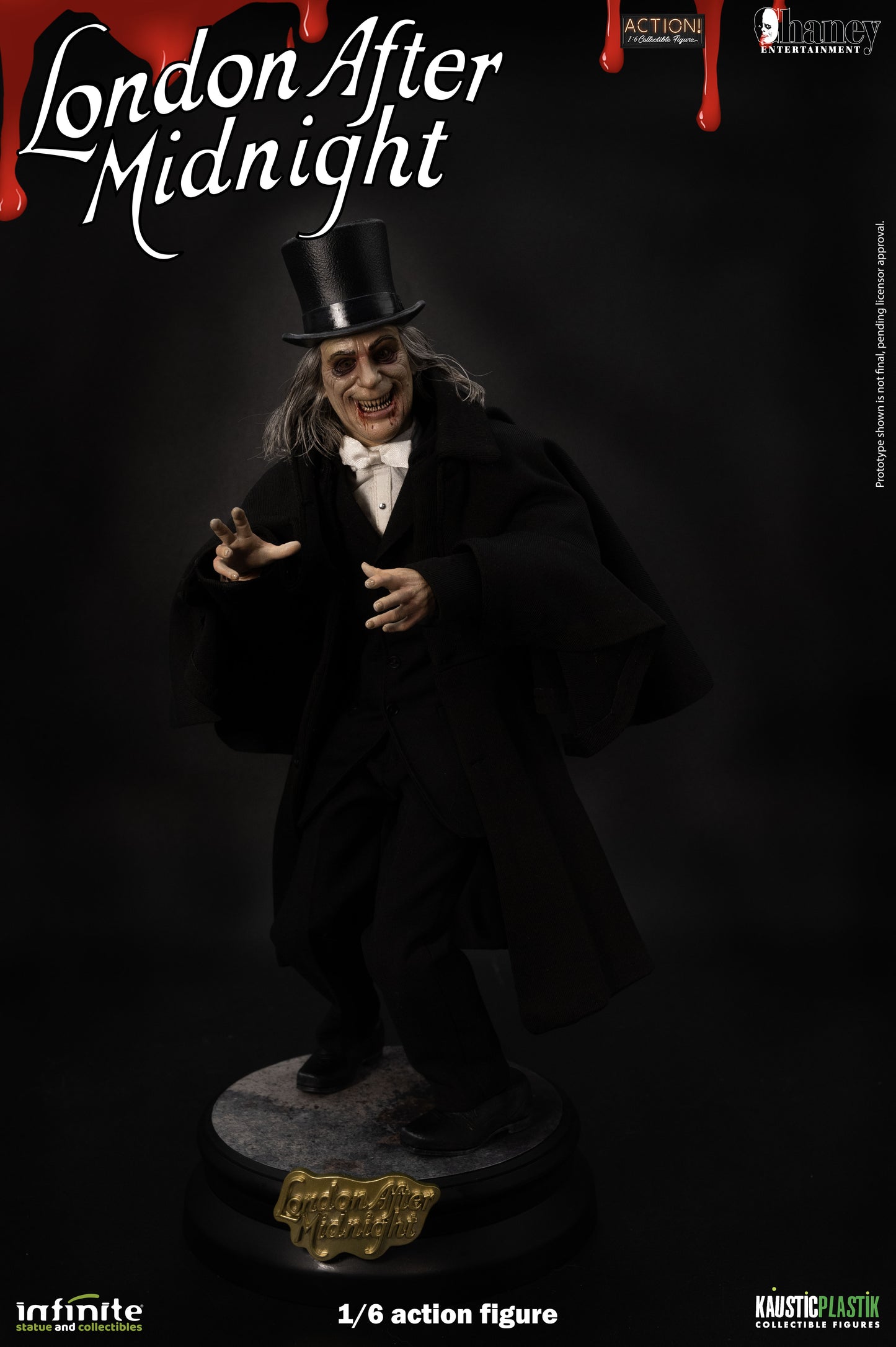 Kaustic Plastik &amp; Infinite Statue Lon Chaney As London After Midnight 1/6 Action Figure Standard Version