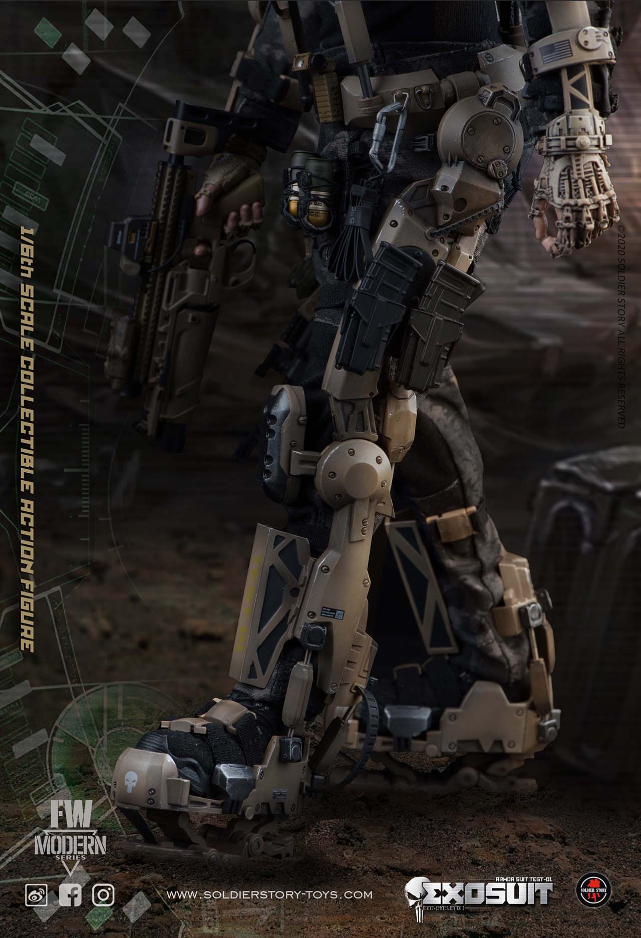 Soldier Story Exo-skeleton Armor Suit “test-01 1:6 Scale Collectible Action Figure