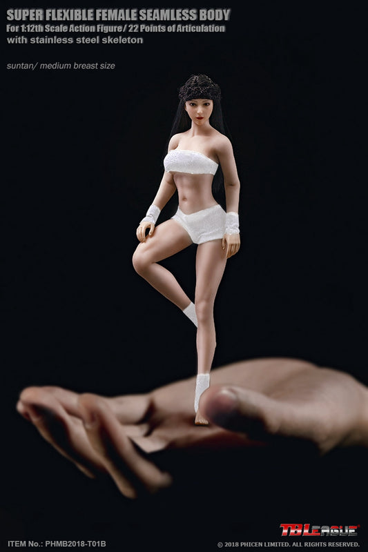 TBLeague 1:12 Scale female Seamless Body With Metal Skeleton Wheat-colored Skin Tone T01B