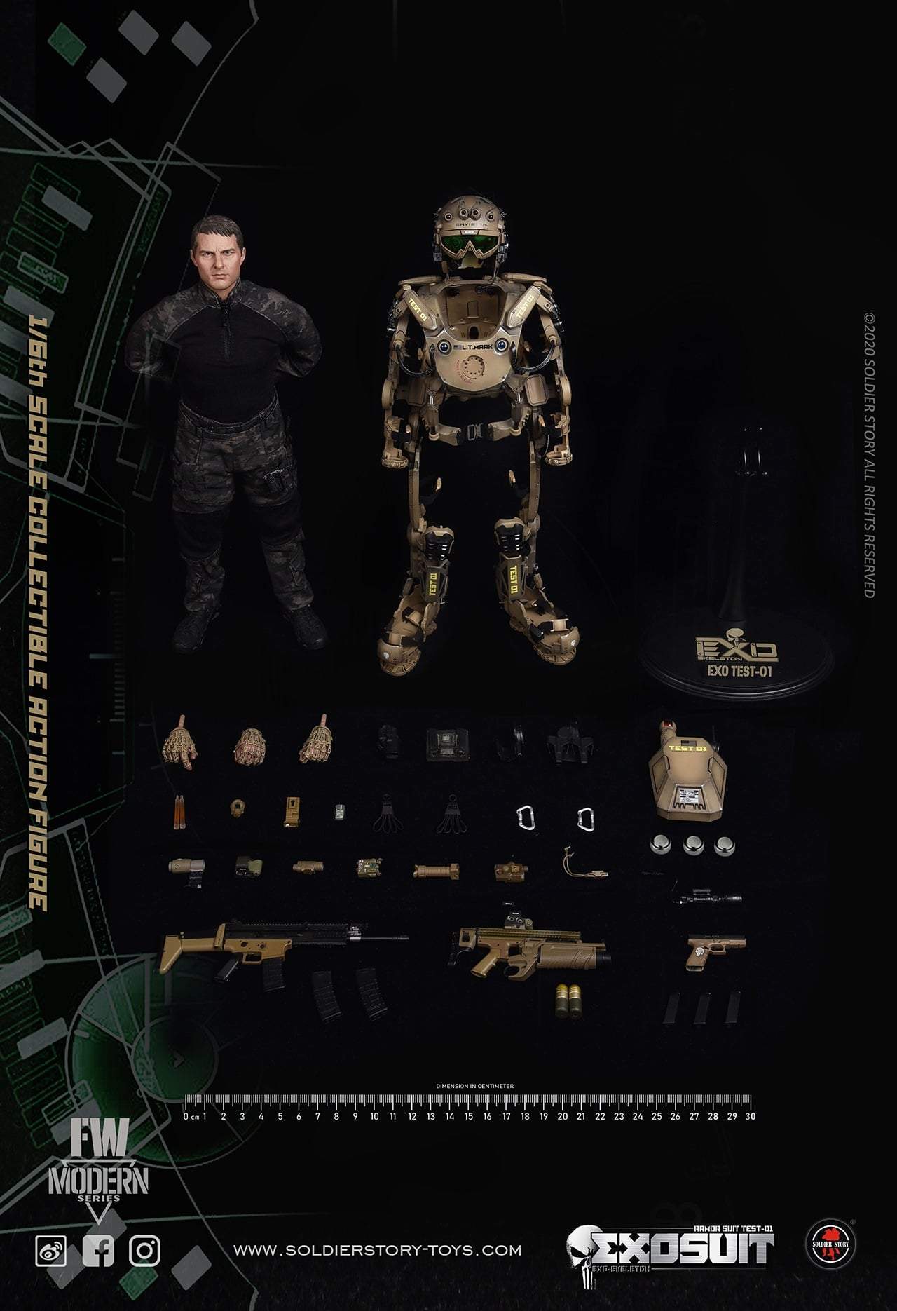 Soldier Story Exo-skeleton Armor Suit “test-01 1:6 Scale Collectible Action Figure