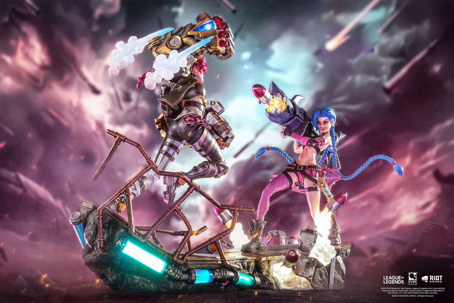 PureArts League Of Legends Jinx &amp; Vi Bundle 1:6 Scale Collectible Statue