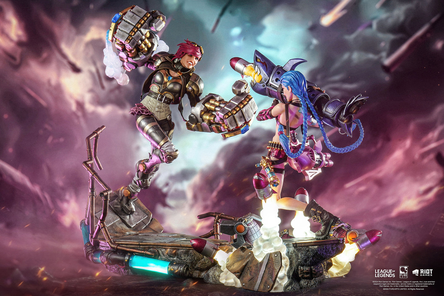 PureArts League Of Legends Jinx &amp; Vi Bundle 1:6 Scale Collectible Statue