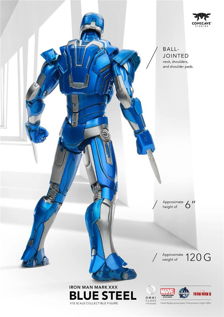 Comicave Studios 1:12 Scale Iron Man Mark XXX - Blue Steel Collectible Figure