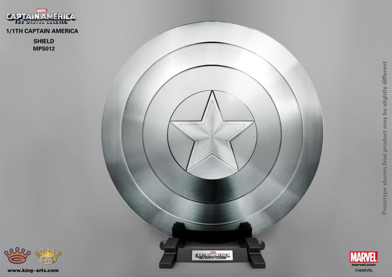 King Arts Captain America 2 - The Winter Soldier: Shield Replica - Classic Sliver Pedestal Style