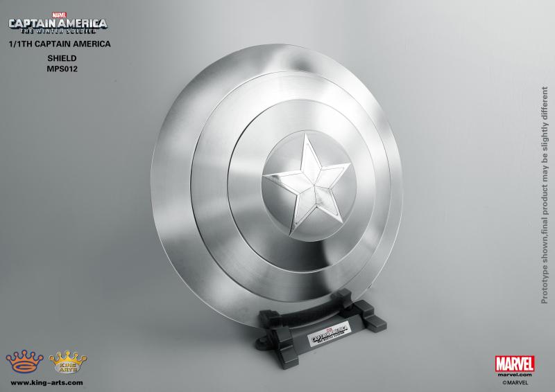 King Arts Captain America 2 - The Winter Soldier: Shield Replica - Classic Sliver Pedestal Style