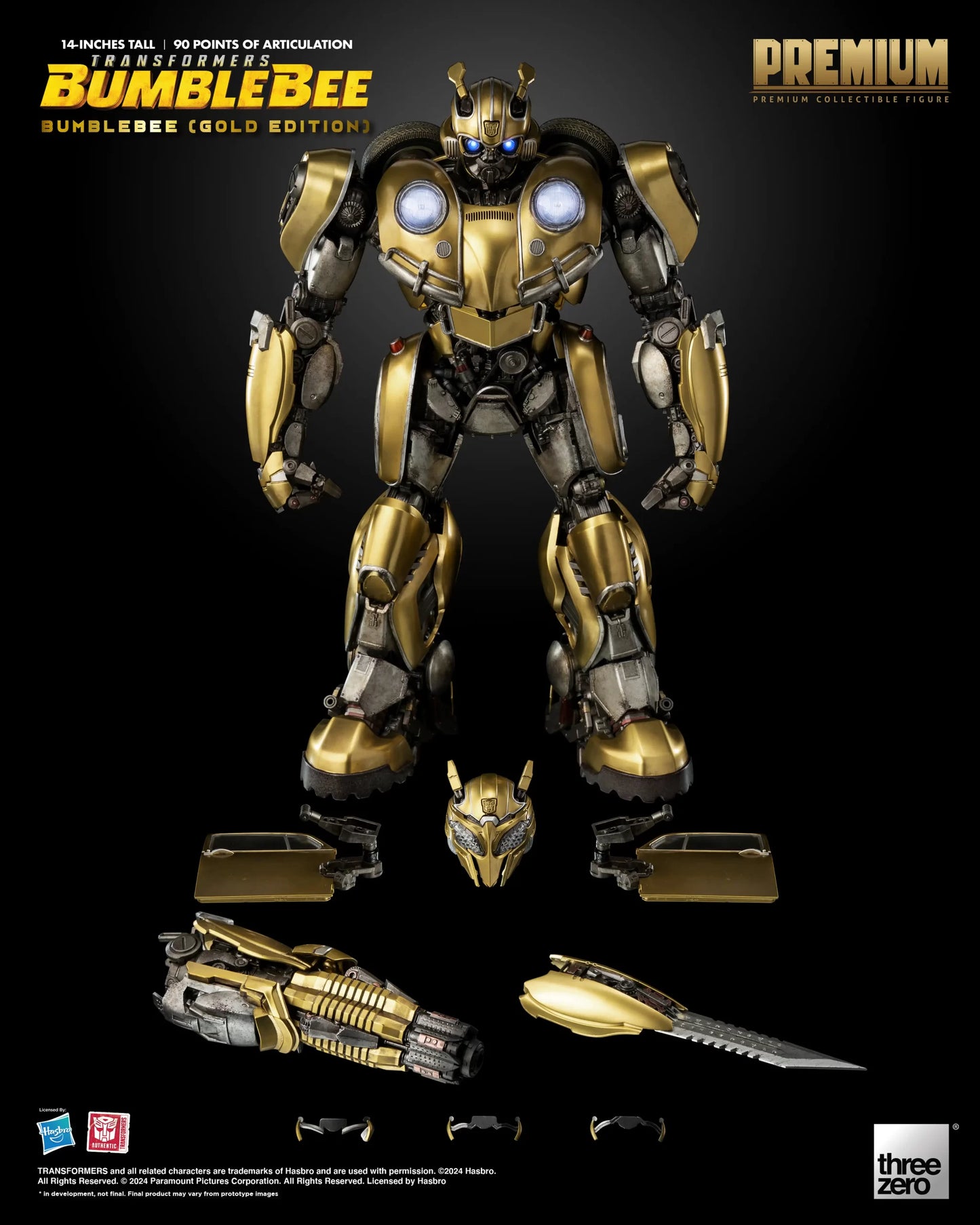 Threezero Transformers: Bumblebee PREMIUM Bumblebee (Gold Edition)