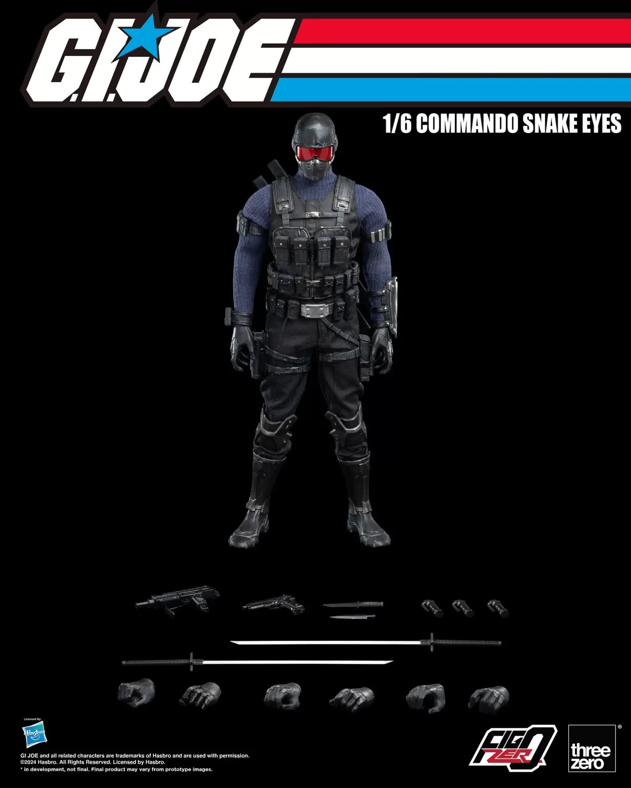 Threezero G.I. Joe FigZero Commando Snake Eyes 1:6 Scale Collectible Figure