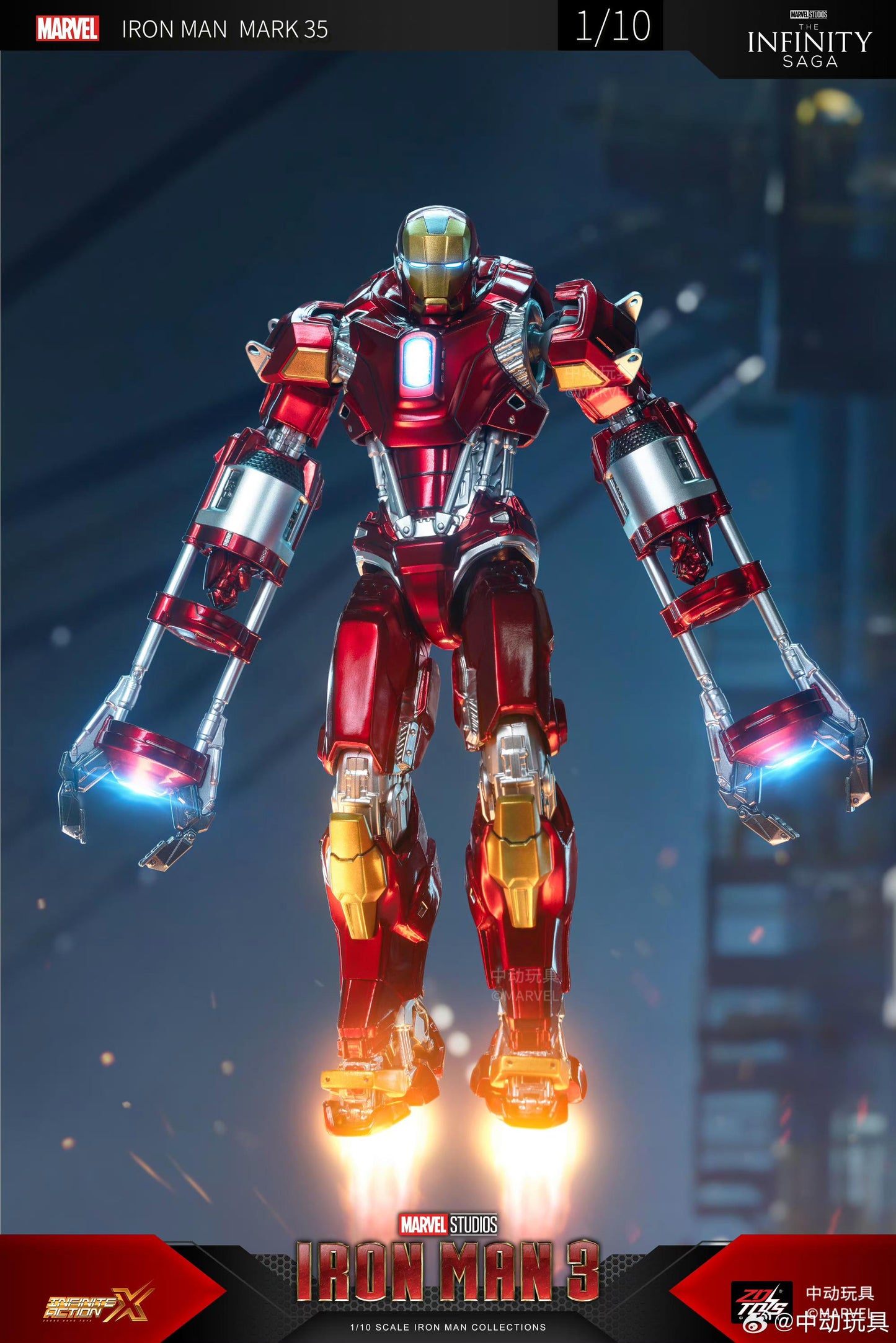 ZD Toys Iron Man Mark 35 Red Snapper 1:10 Scale Collectible Figure