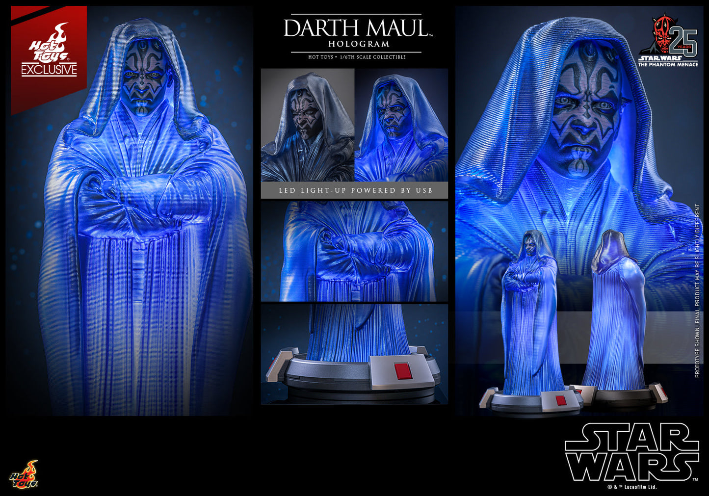 Hot Toys Star Wars Episode I: The Phantom Menace™ Darth Maul 1:6 Scale Hologram Collectible Figure ACS015 (Refurbished Items)