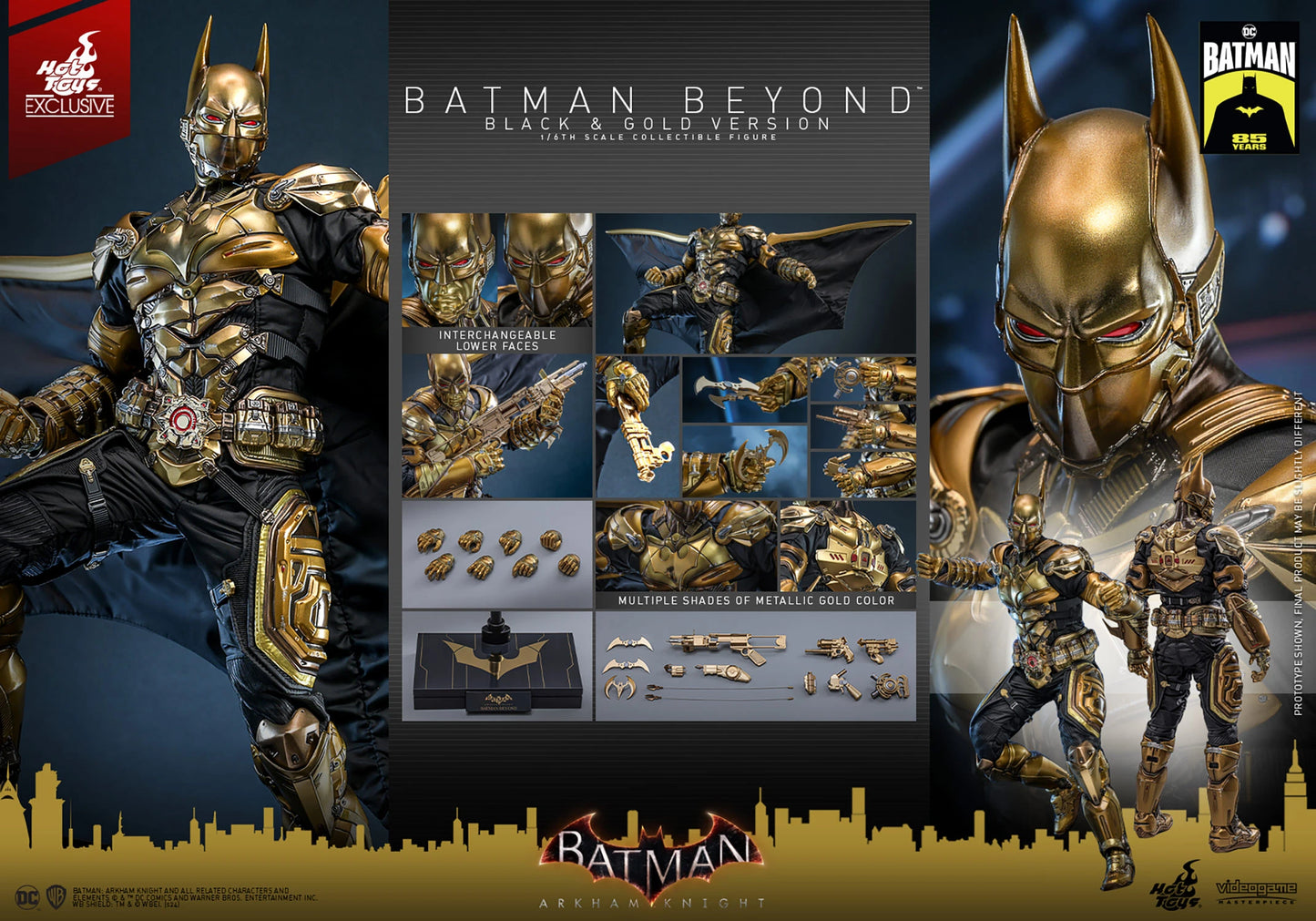 Hot Toys Batman: Arkham Knight - Batman Beyond (Black & Gold Version) 1:6 Scale Collectible Figure VGM64