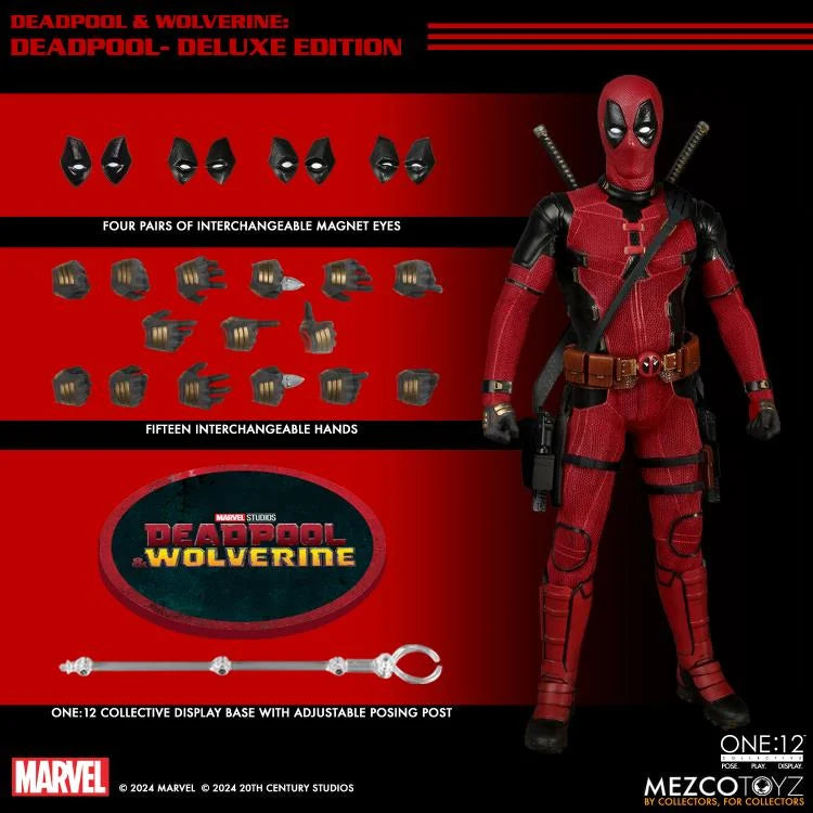 Mezco Toyz Deadpool &amp; Wolverine One: Deadpool (Deluxe Edition)1:12 Scale Collectible Figure 76213