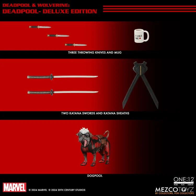 Mezco Toyz Deadpool &amp; Wolverine One: Deadpool (Deluxe Edition)1:12 Scale Collectible Figure 76213