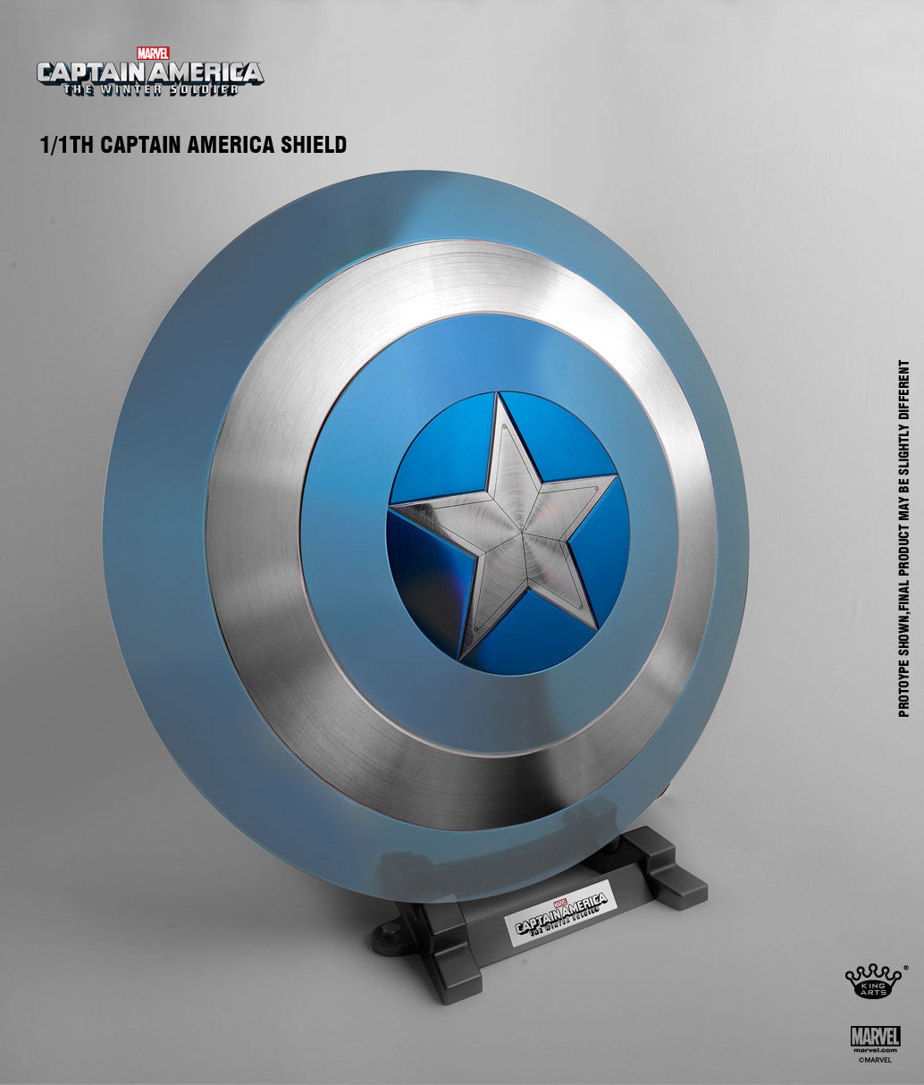 King Arts Captain America 2 - The Winter Soldier: Shield Replica - Stealth Blue Pedestal Style