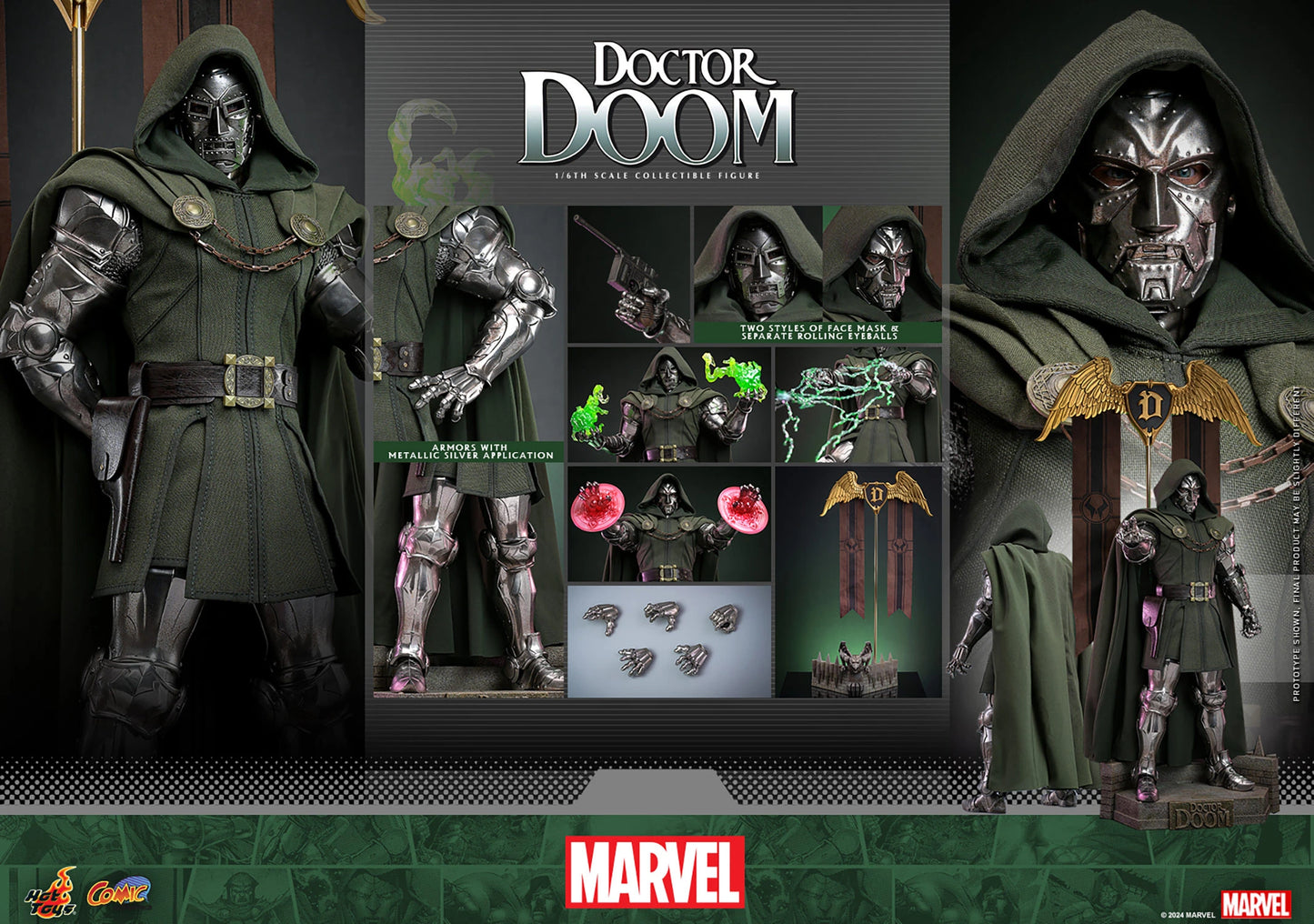 Hot Toys Marvel Comics - Doctor Doom (Regular Edition) 1:6 Scale Collectible Figure CMS022