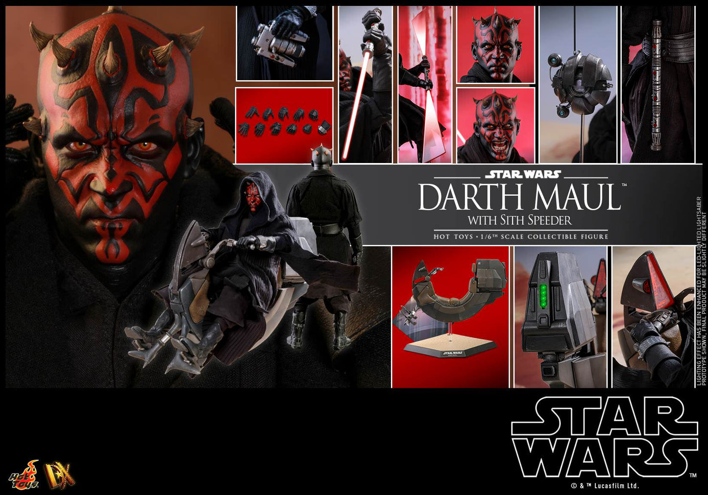 Hot Toys Star Wars Episode I: The Phantom Menace - Darth Maul with Sith Speeder DX17 (Regular Edition)