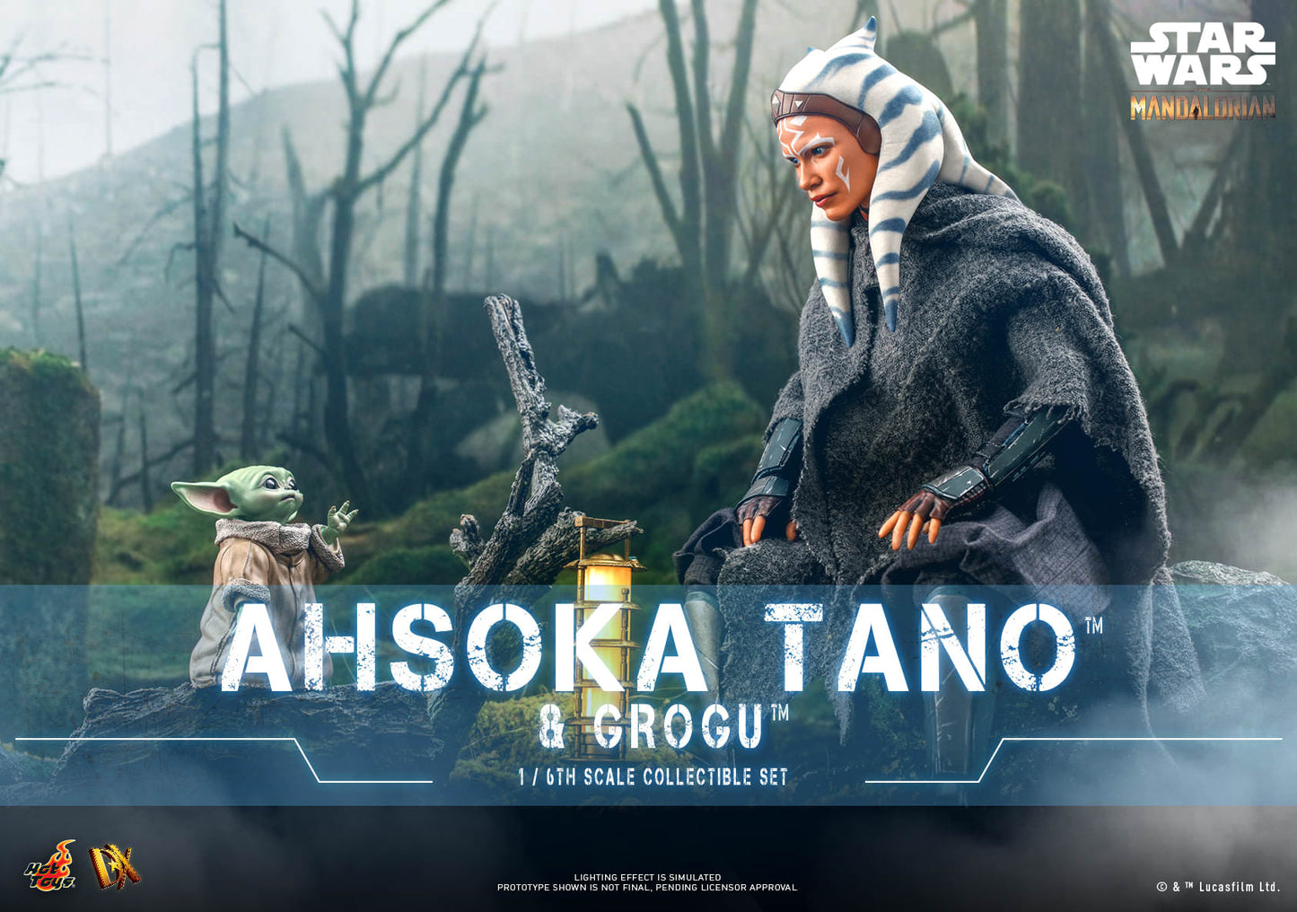 Hot Toys Star Wars™ The Mandalorian™ Ahsoka Tano™ &amp; Grogu™ 1/6th Scale Collectible Set DX21