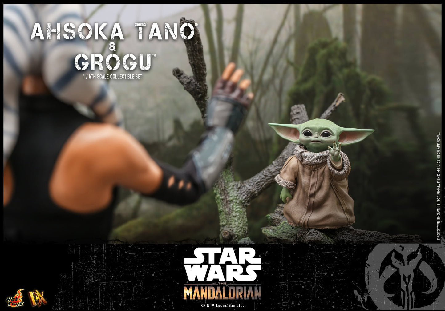 Hot Toys Star Wars™ The Mandalorian™ Ahsoka Tano™ &amp; Grogu™ 1/6th Scale Collectible Set DX21