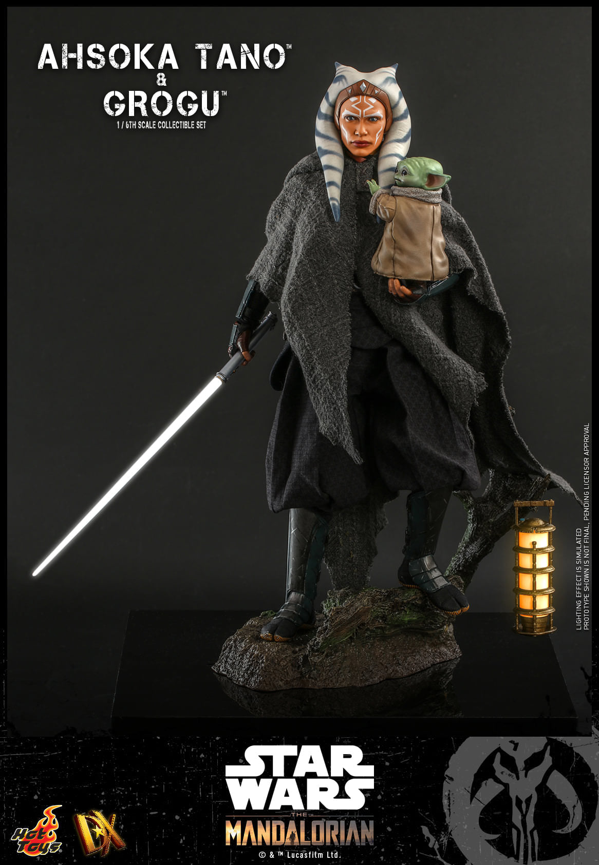 Hot Toys Star Wars™ The Mandalorian™ Ahsoka Tano™ &amp; Grogu™ 1/6th Scale Collectible Set DX21