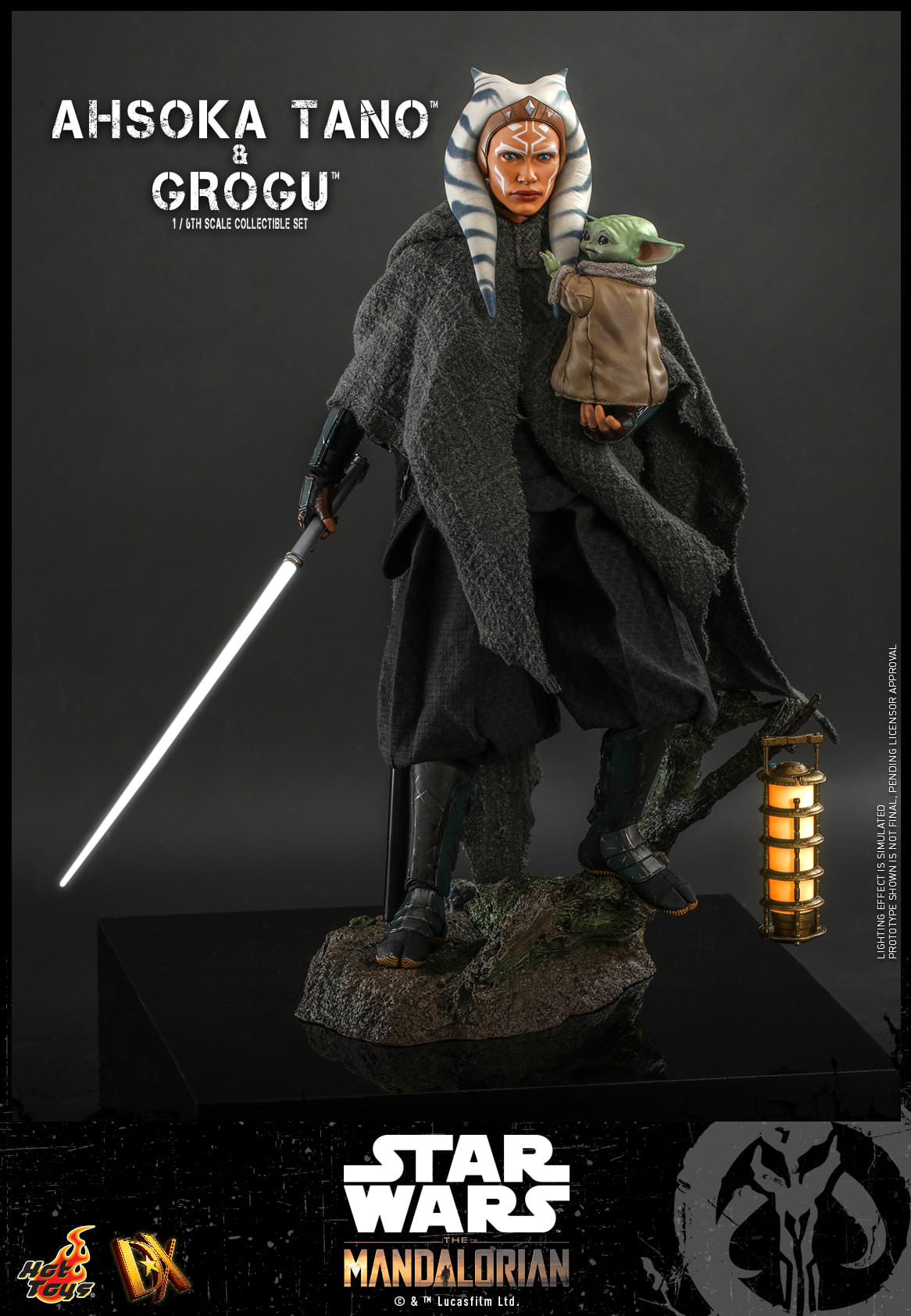 Hot Toys Star Wars™ The Mandalorian™ Ahsoka Tano™ &amp; Grogu™ 1/6th Scale Collectible Set DX21