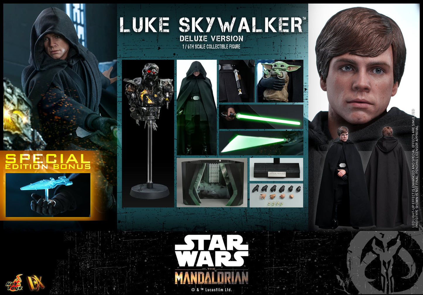 Hot Toys Star Wars: The Mandalorian - 1:6 Scale Luke Skywalker (Special Edition) Collectible Figure DX22B