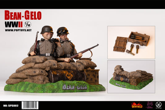 POPTOYS 1:12 Scale Scene Props Series - Two-Man Battlefield Platform Scene