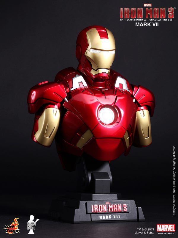 Hot Toys Iron Man Iron Man 3 Mark Vii 1/4th Scale Limited Edition Collectible Bust HTB13