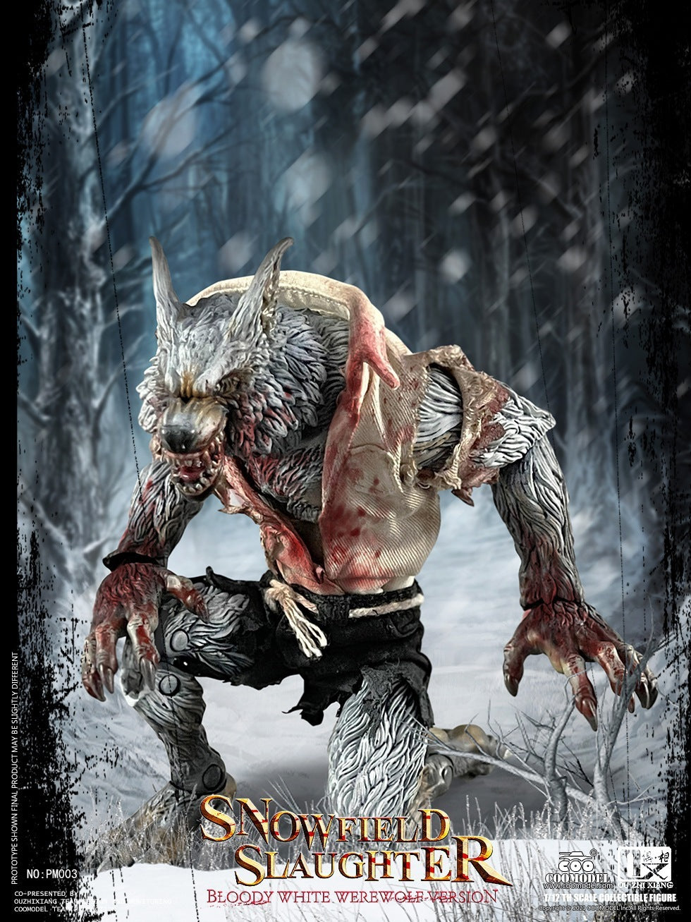 Coomodel x Ouzhixiang 1:12 Scale Palmtop Monsters - Snowfield Slaughter (Bloody White Werewolf Deluxe Version)