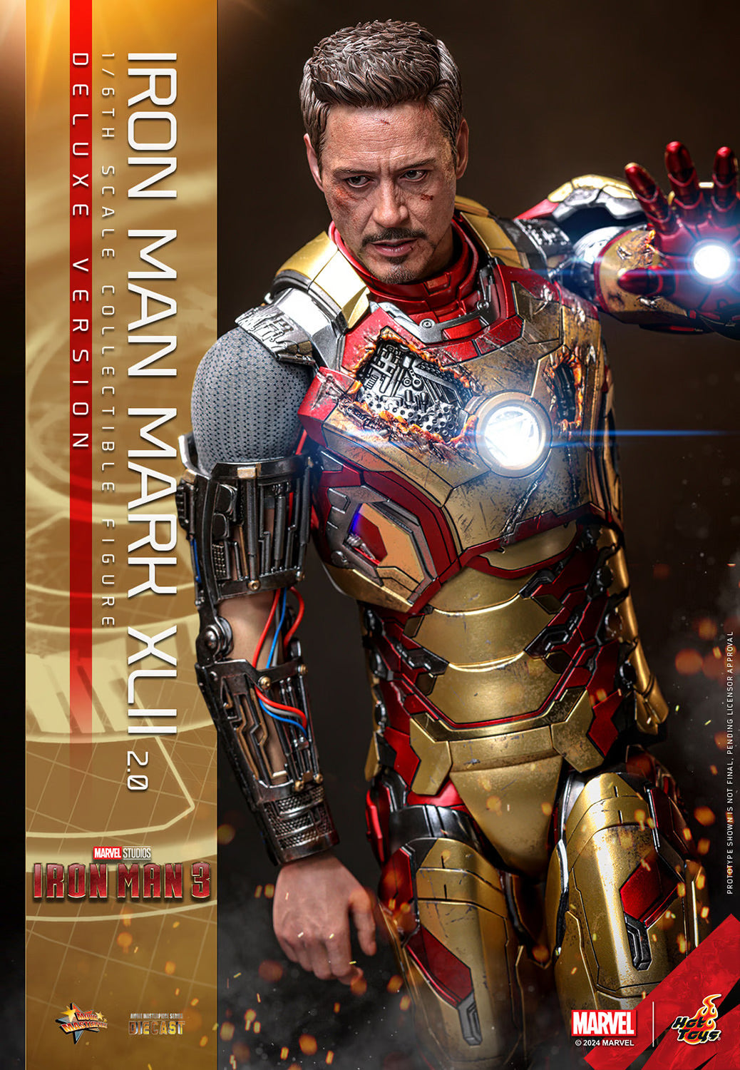 Hot Toys Iron Man 3 Iron Man Mark XlII (2.0)(Deluxe Version) 1:6 Scale Collectible Figure MMS759D66 (Regular Edition)