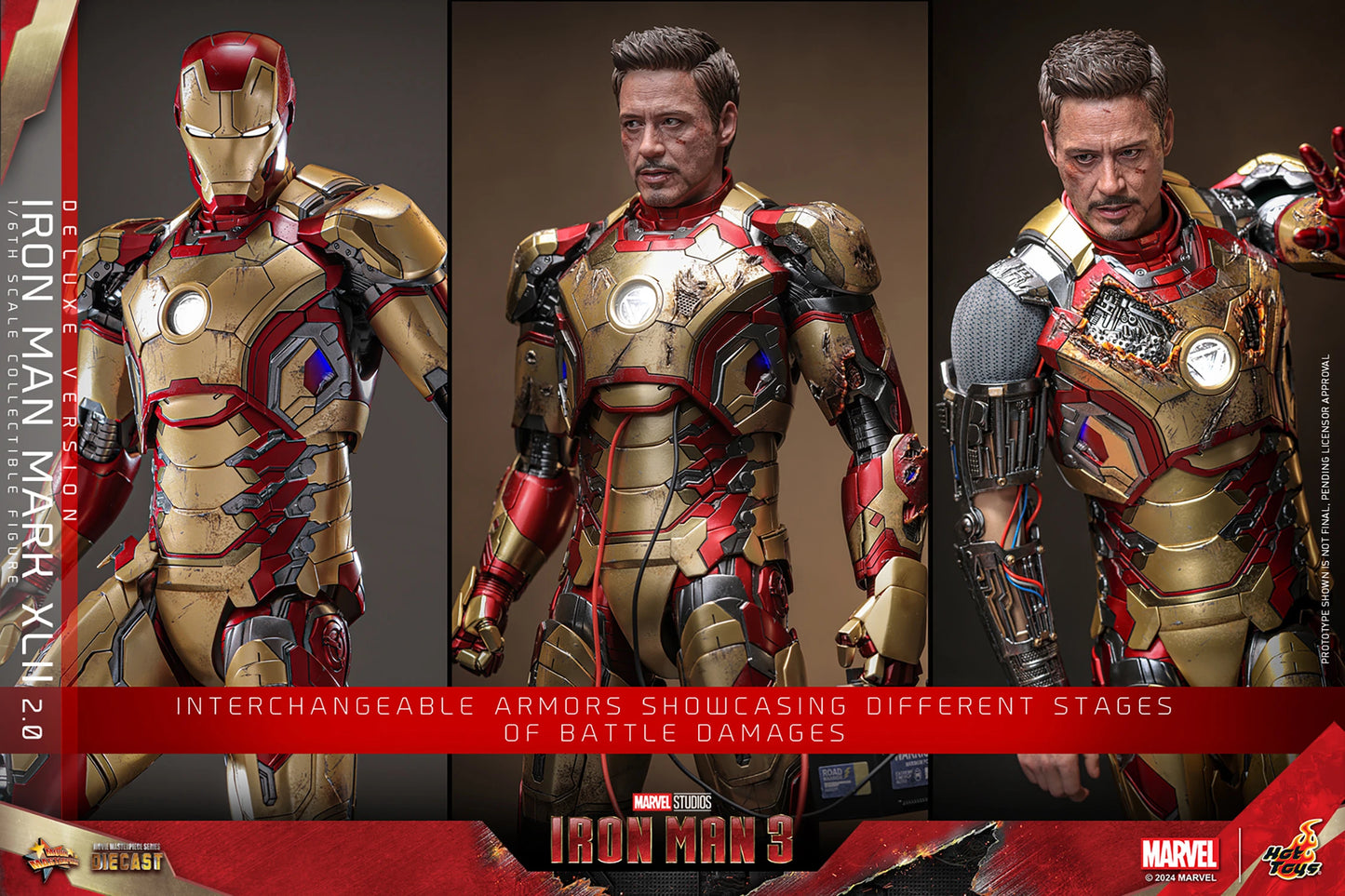 Hot Toys Iron Man 3 Iron Man Mark XlII (2.0)(Deluxe Version) 1:6 Scale Collectible Figure MMS759D66 (Regular Edition)