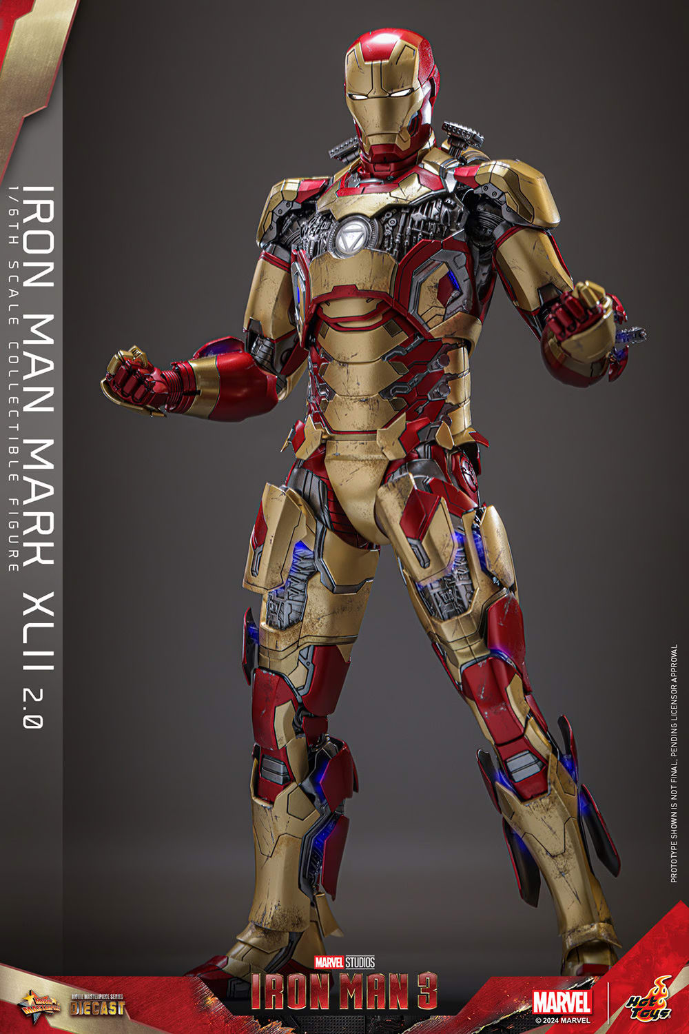 Hot Toys Iron Man 3 Iron Man Mark XlII (2.0) 1:6 Scale Collectible Figure MMS758D65 (Regular Edition)