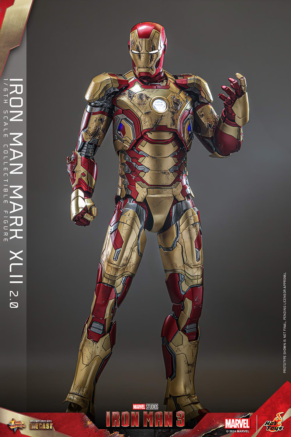 Hot Toys Iron Man 3 Iron Man Mark XlII (2.0) 1:6 Scale Collectible Figure MMS758D65 (Regular Edition)