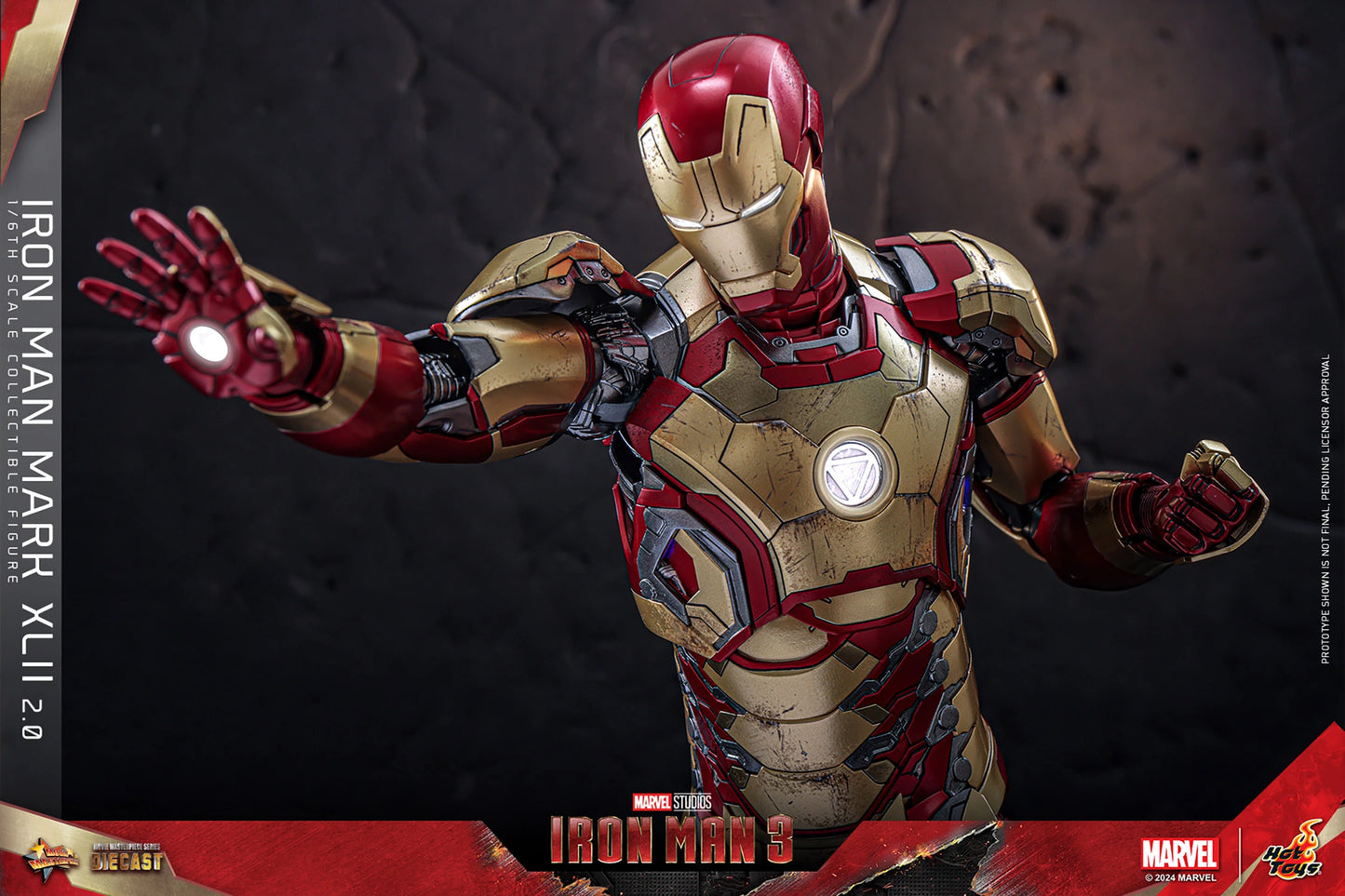 Hot Toys Iron Man 3 Iron Man Mark XlII (2.0) 1:6 Scale Collectible Figure MMS758D65 (Regular Edition)